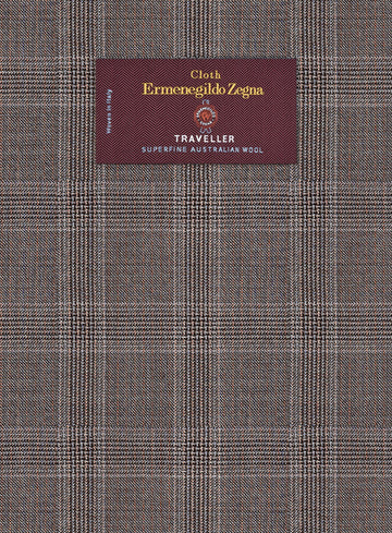 Lanificio Zegna Traveller Valen Brown Checks Wool Jacket - StudioSuits