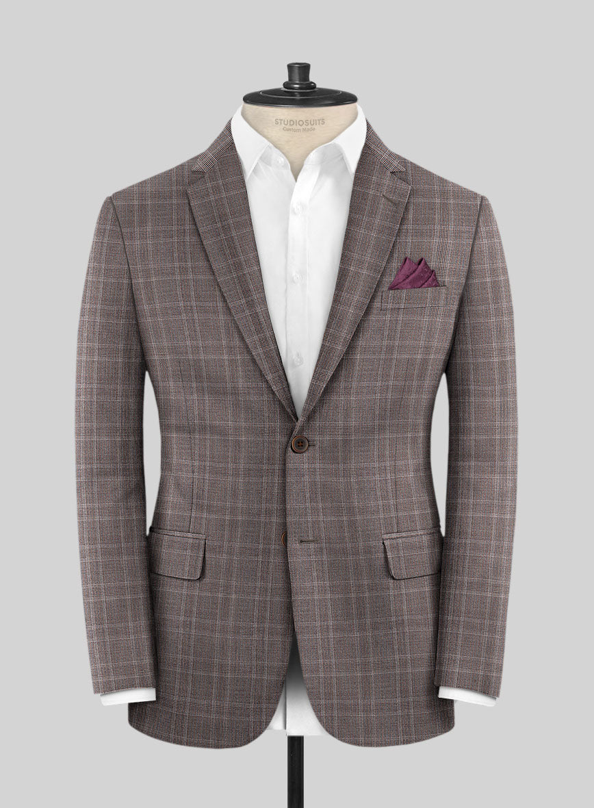 Lanificio Zegna Traveller Valen Brown Checks Wool Suit - StudioSuits