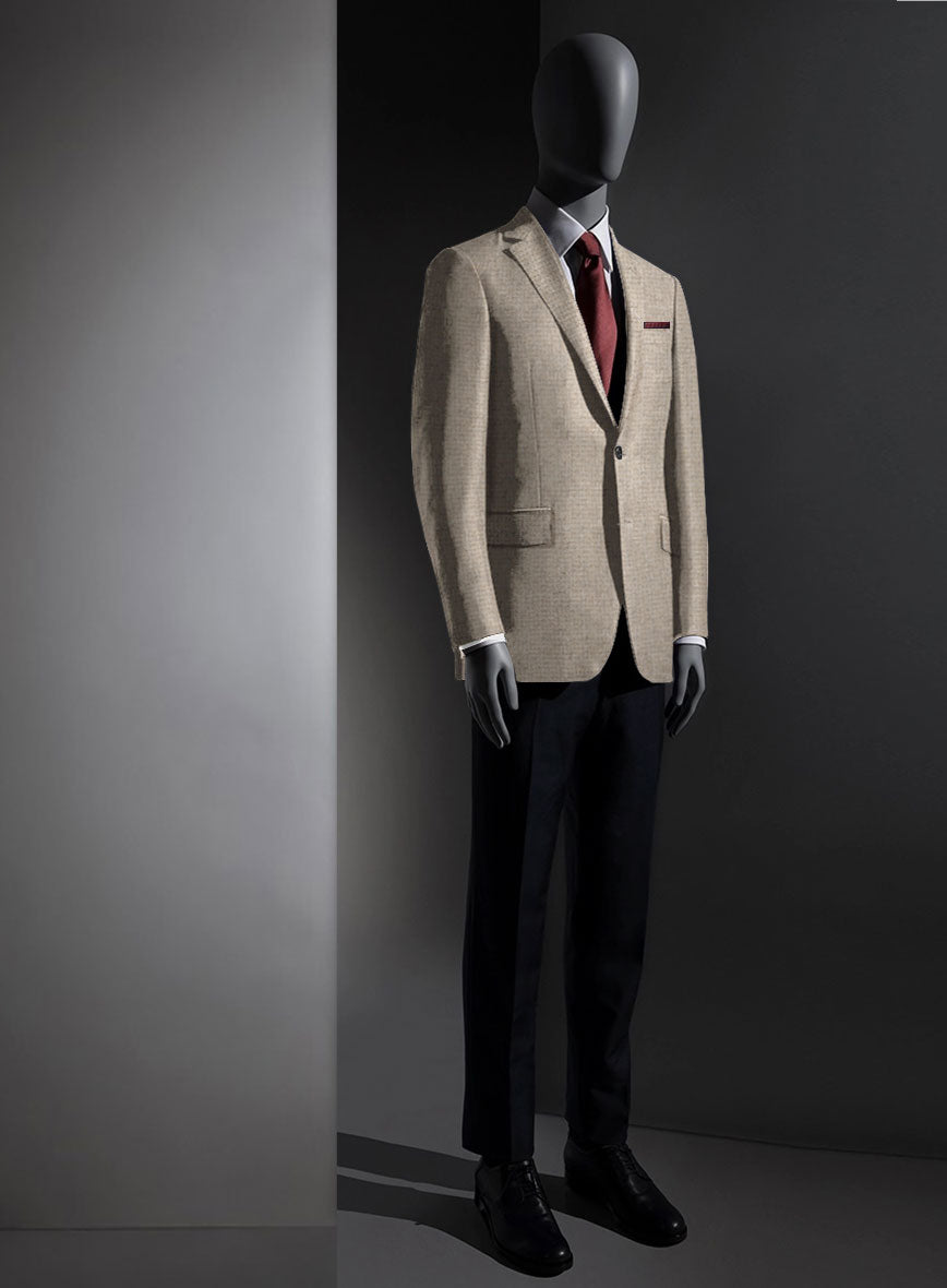 Lanificio Zegna Beige Basket Weave Jacket - StudioSuits