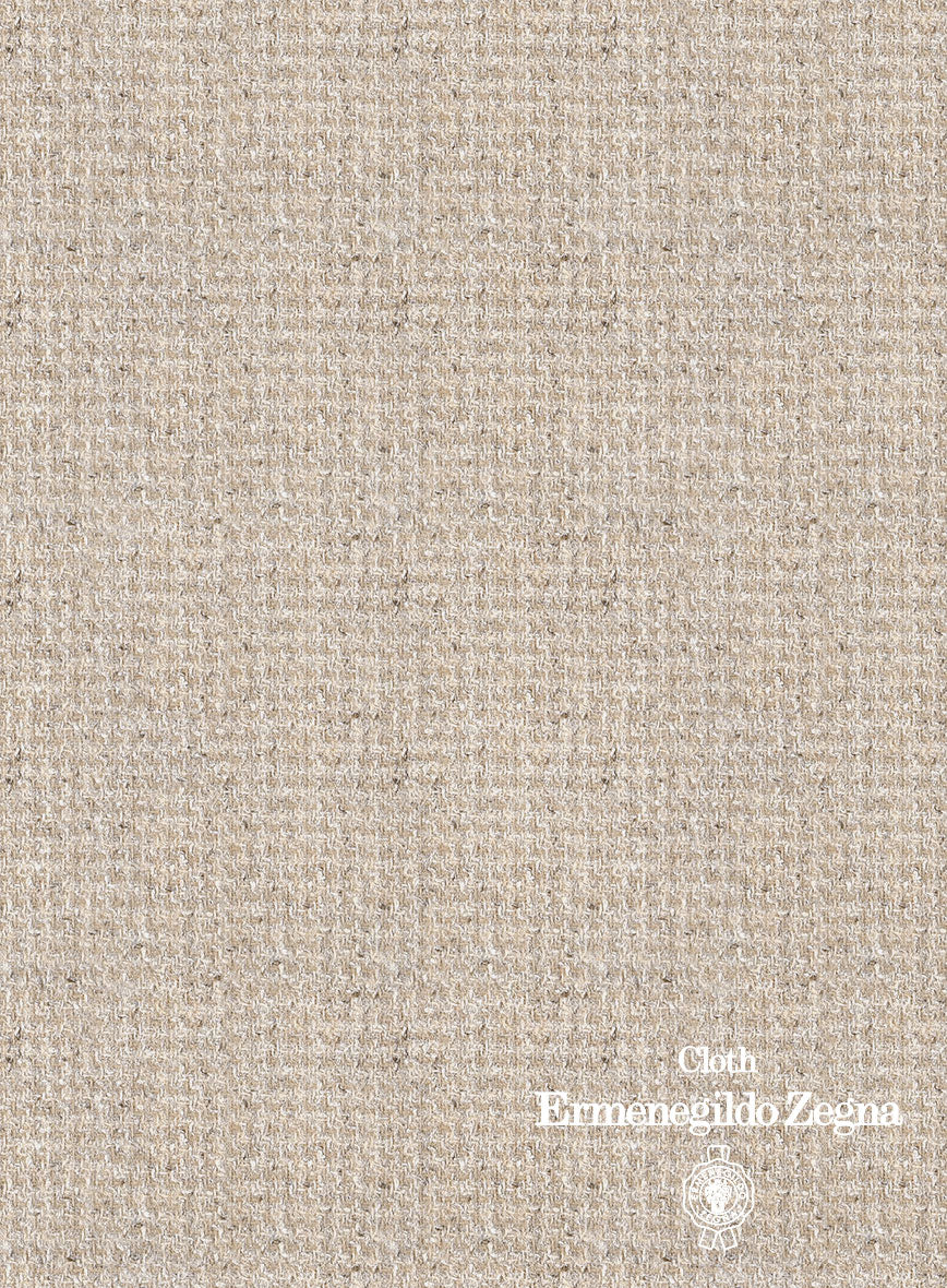 Lanificio Zegna Beige Basket Weave Jacket - StudioSuits