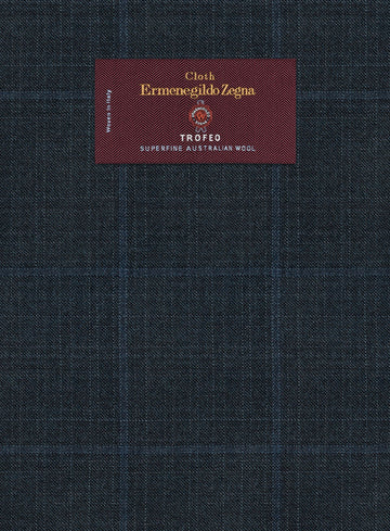 Lanificio Zegna Trofeo Bonsus Teal Blue Checks Wool Jacket - StudioSuits