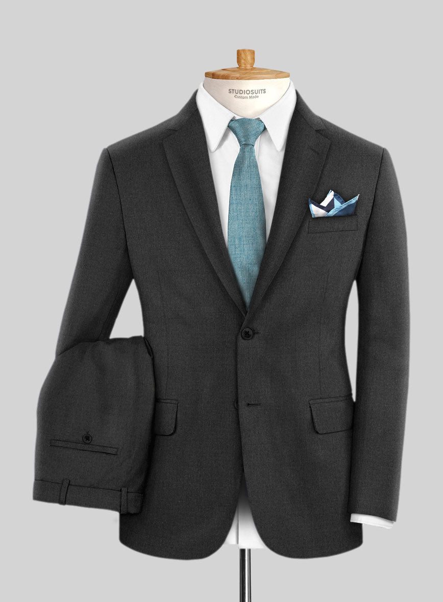 Lanificio Zegna Trofeo Dark Charcoal Wool Suit - StudioSuits