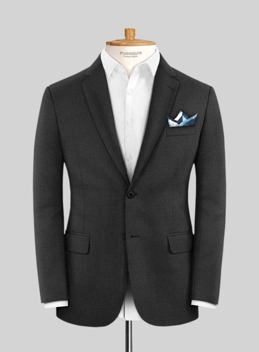 Lanificio Zegna Trofeo Dark Charcoal Wool Suit - StudioSuits