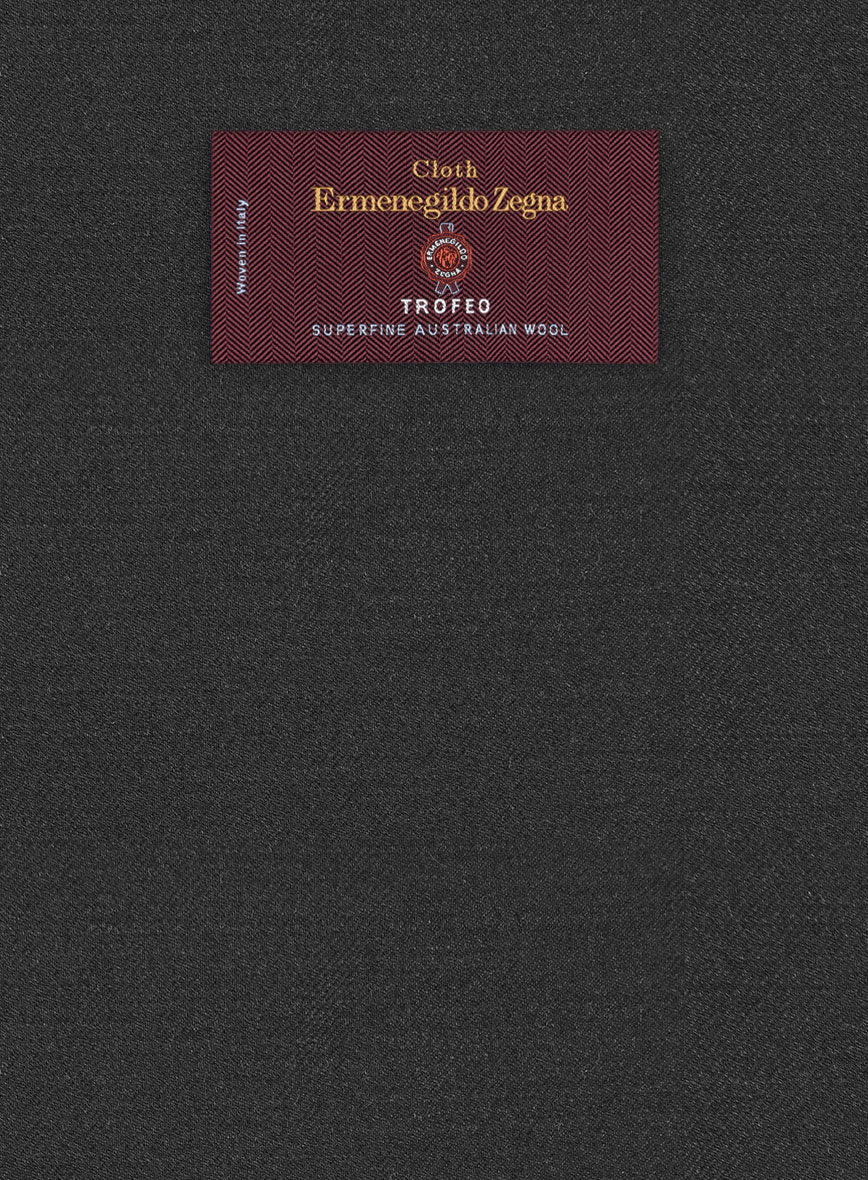 Lanificio Zegna Trofeo Dark Charcoal Wool Suit - StudioSuits