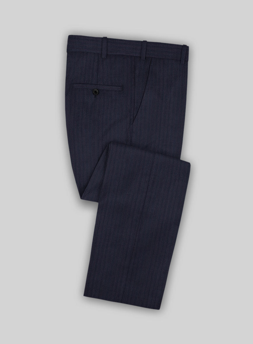 Lanificio Zegna Traveller Naquez Blue Stripe Wool Pants - StudioSuits