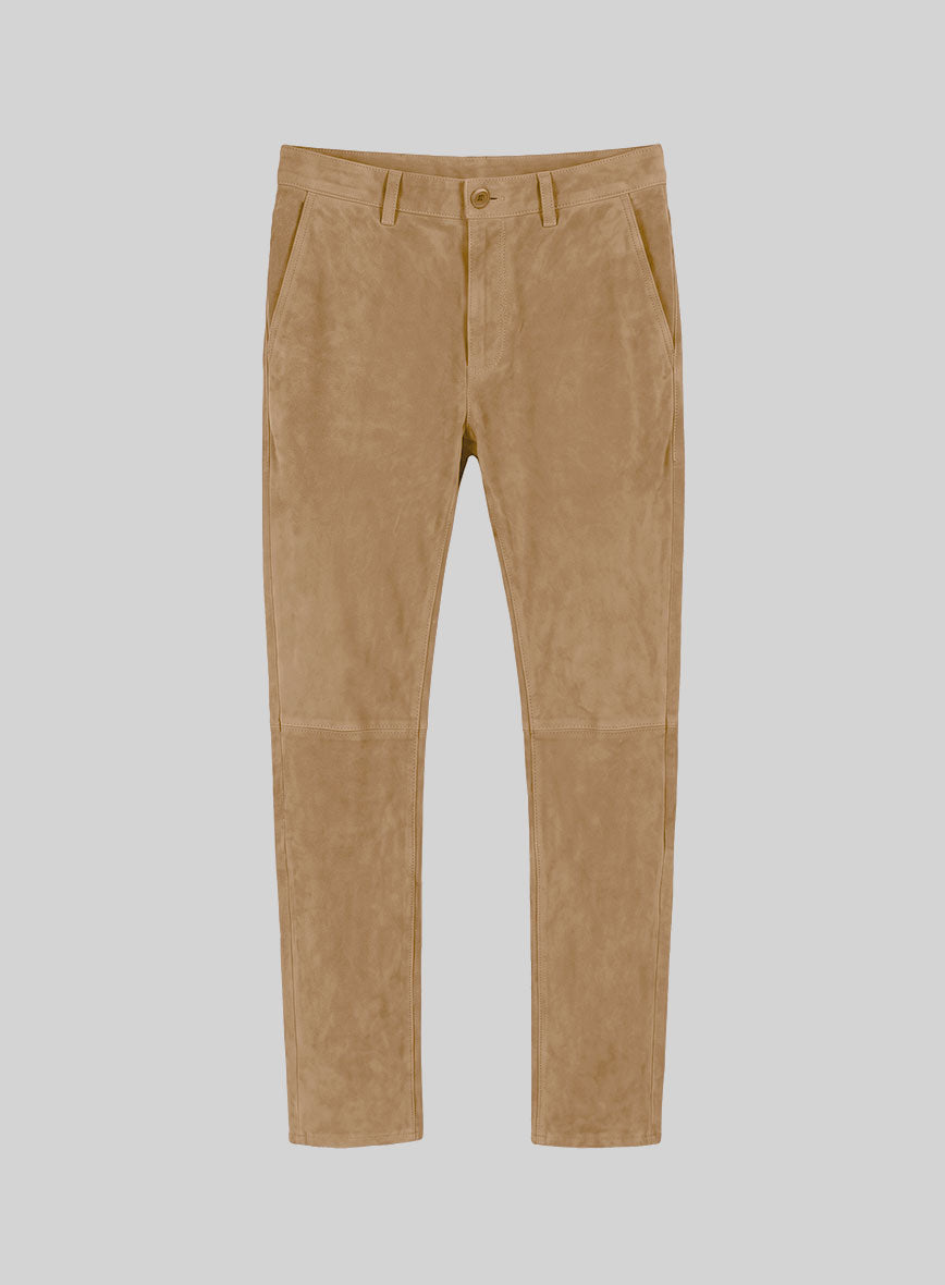 Latte Beige Suede Leather Suit - StudioSuits