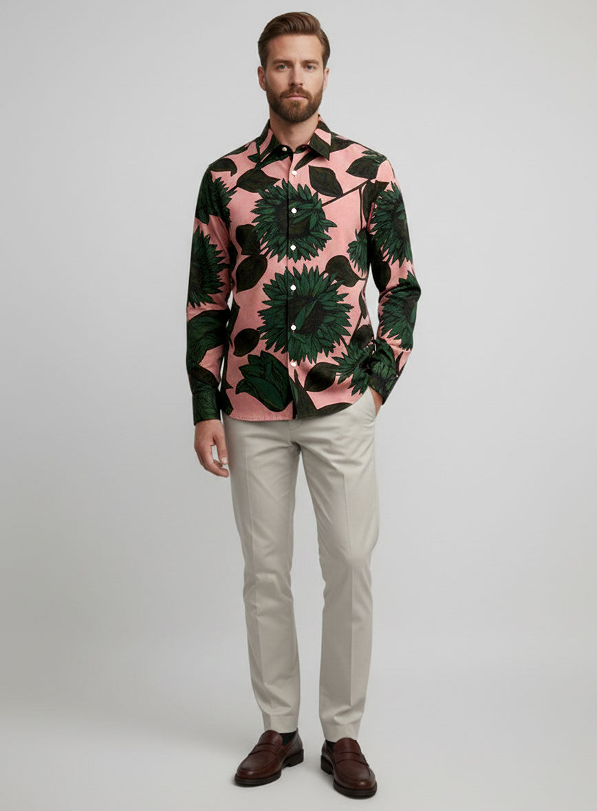 Leafscape Cotton Lycra Shirt - StudioSuits