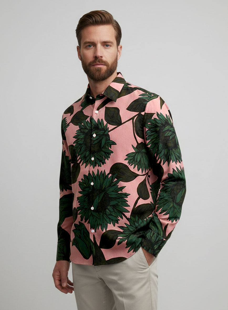 Leafscape Cotton Lycra Shirt - StudioSuits