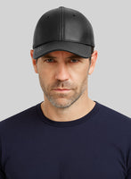 Black Leather Sport Cap - StudioSuits
