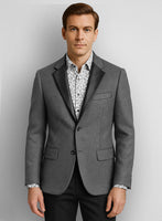 Jacket With Leather Lapel - StudioSuits