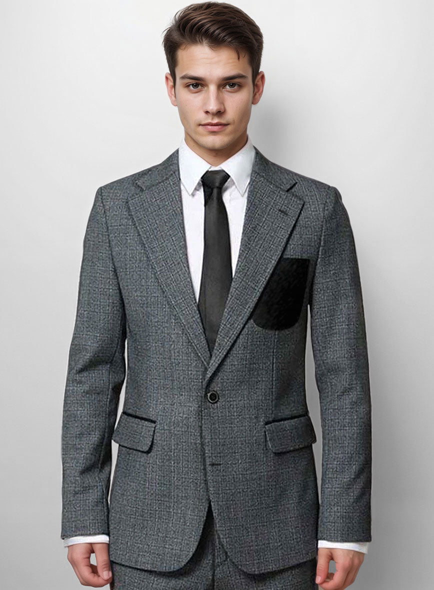Jacket with Leather Pocket Patch - StudioSuits