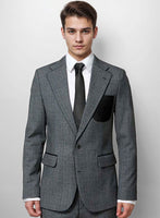 Jacket with Leather Pocket Patch - StudioSuits