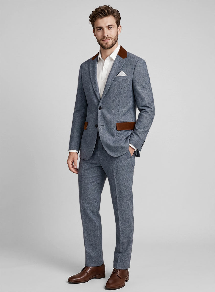 Leather Trim Tweed Suit - StudioSuits
