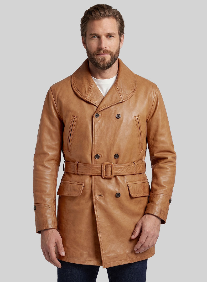 Legends Leather Trench Coat - StudioSuits