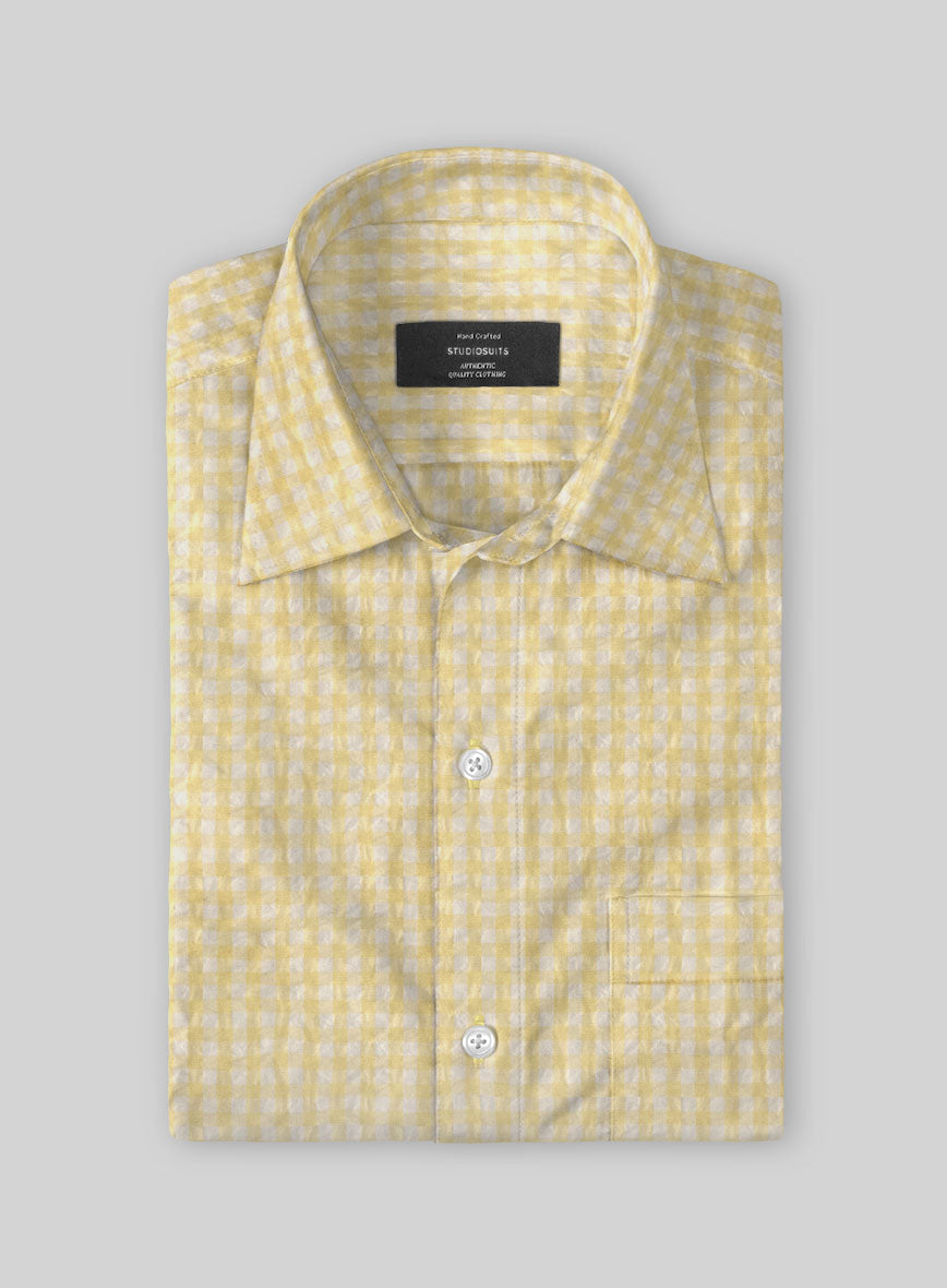 Lemon Seersucker Cotton Shirt - StudioSuits