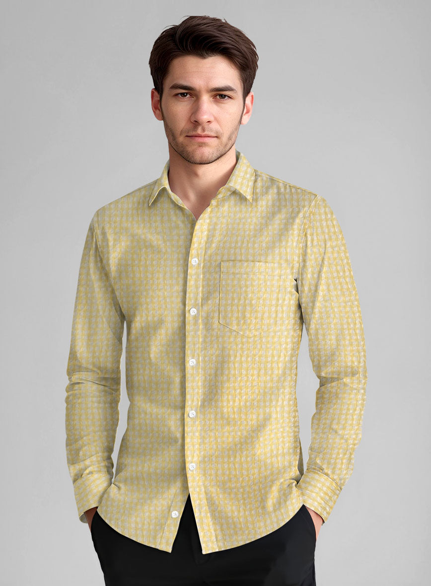 Lemon Seersucker Cotton Shirt - StudioSuits