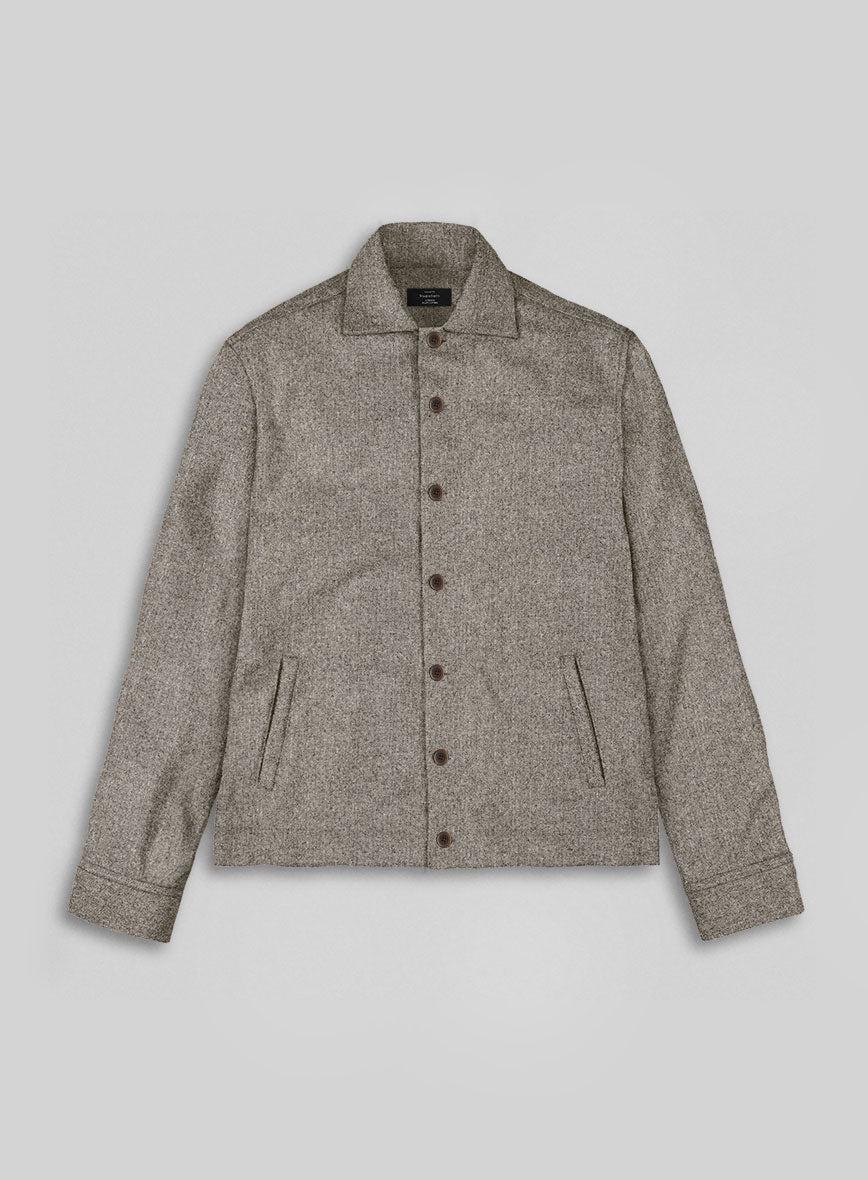 Trucker Light Weight Brown Tweed Shirt - StudioSuits