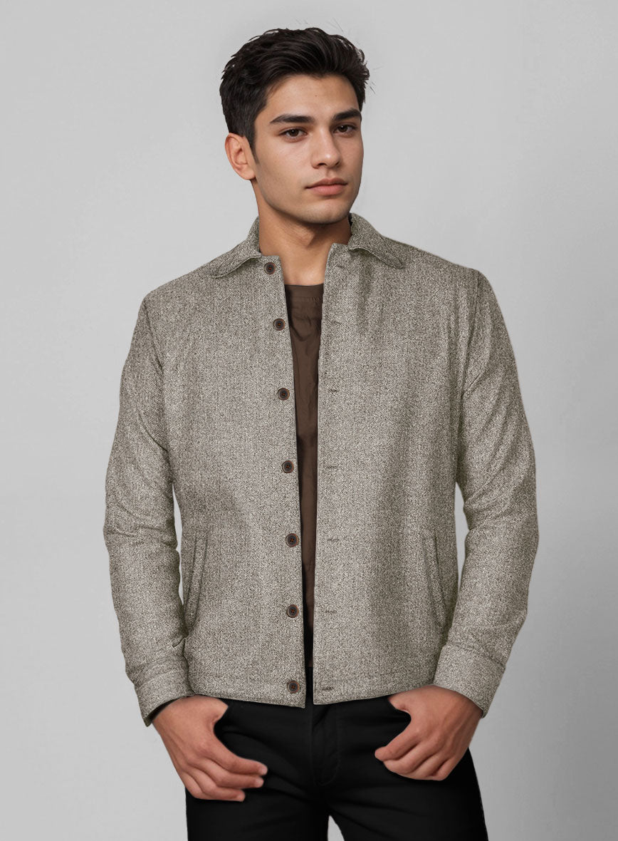 Trucker Light Weight Brown Tweed Shirt - StudioSuits