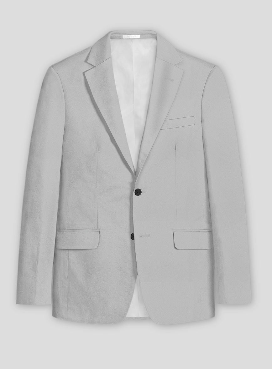 Light Gray Feather Cotton Canvas Stretch Suit - StudioSuits