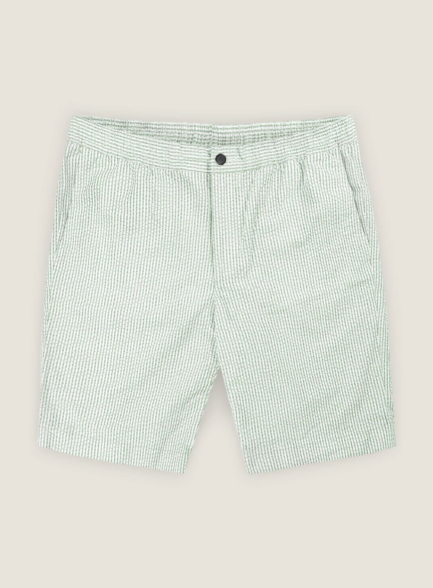Light Green Seersucker Shorts - StudioSuits