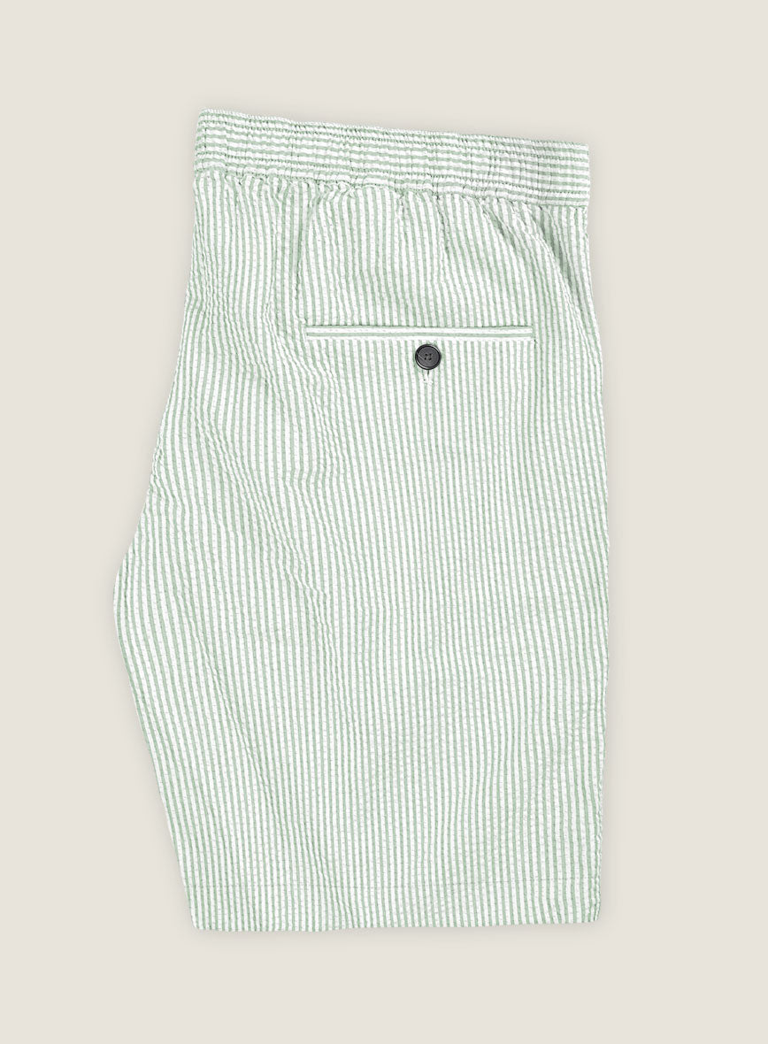 Light Green Seersucker Shorts - StudioSuits