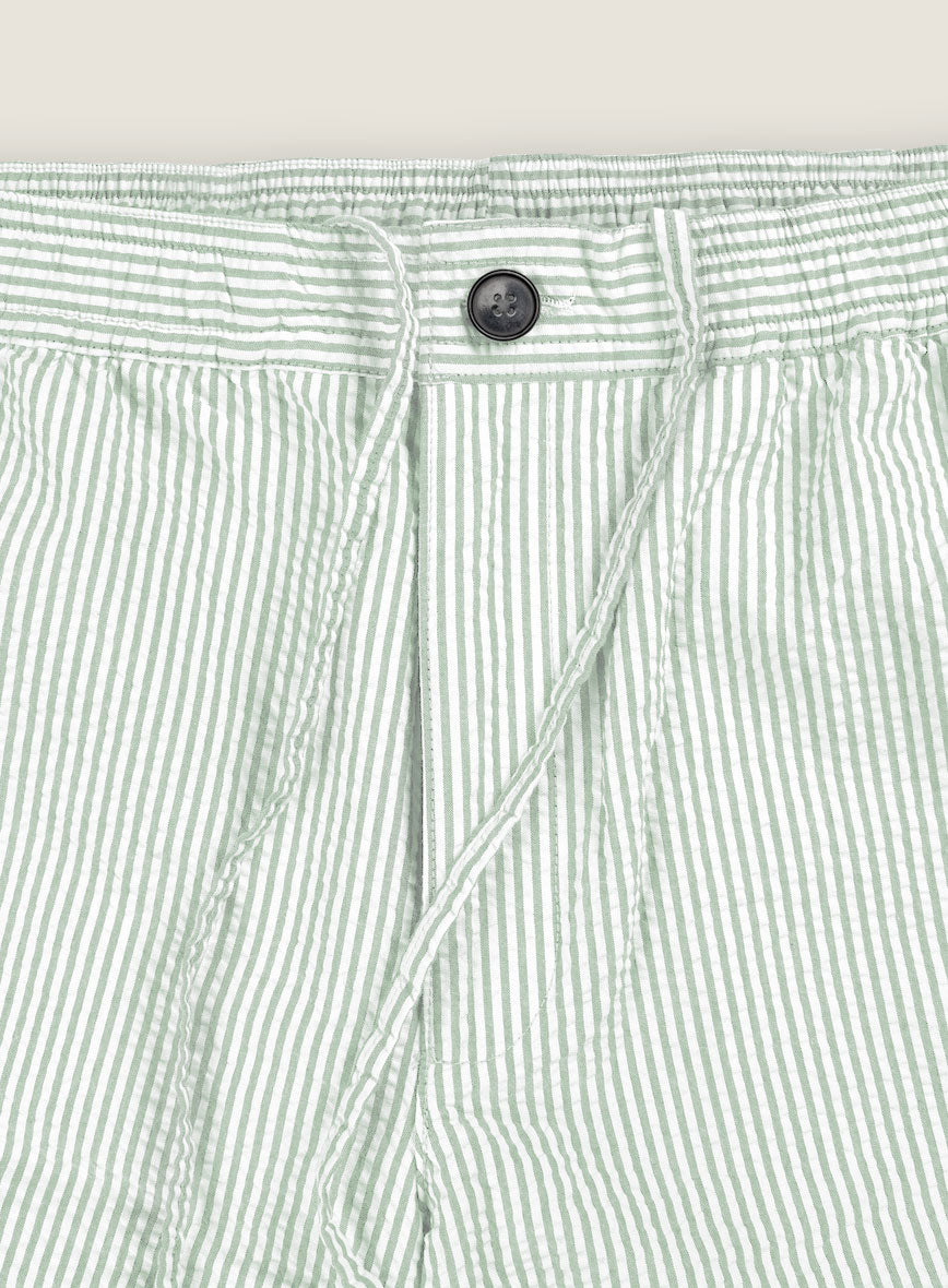 Light Green Seersucker Shorts - StudioSuits