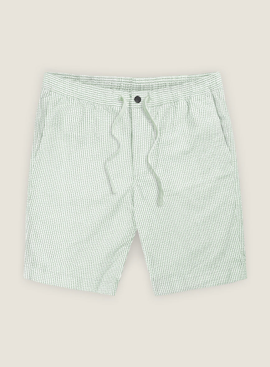 Light Green Seersucker Shorts - StudioSuits