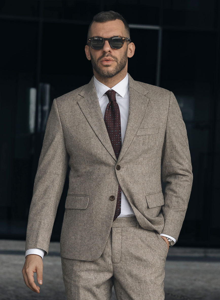 Light Weight Brown Tweed Suit - StudioSuits