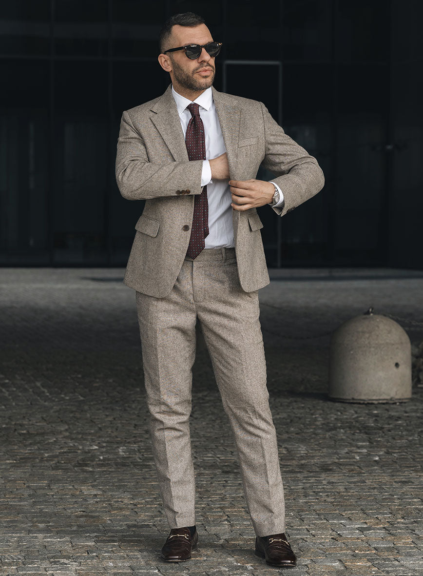 Light Weight Brown Tweed Suit - StudioSuits