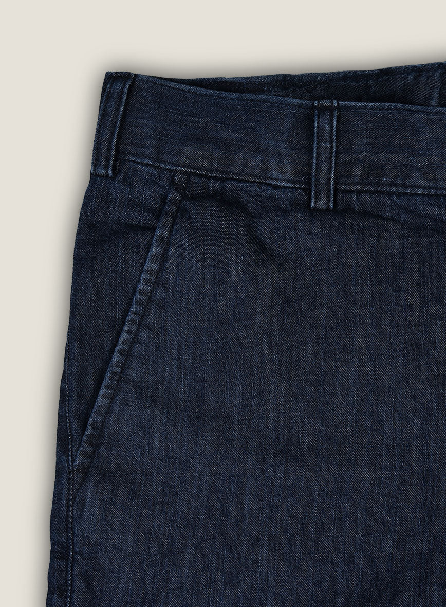 Light Weight Indigo Shorts - StudioSuits
