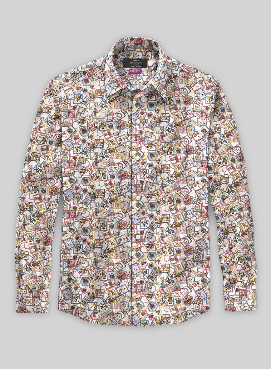Liberty Safari Stamp Linen Shirt - StudioSuits