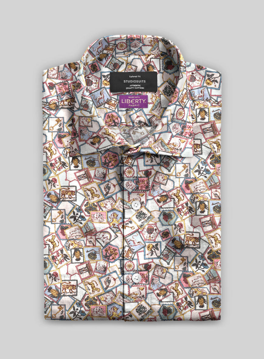 Liberty Safari Stamp Linen Shirt - StudioSuits