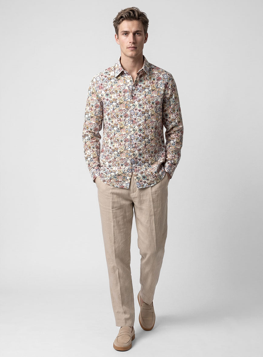 Liberty Safari Stamp Linen Shirt - StudioSuits