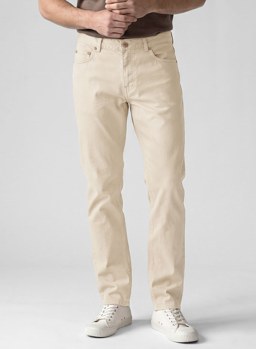 Light Beige Stretch Chino Jeans - StudioSuits