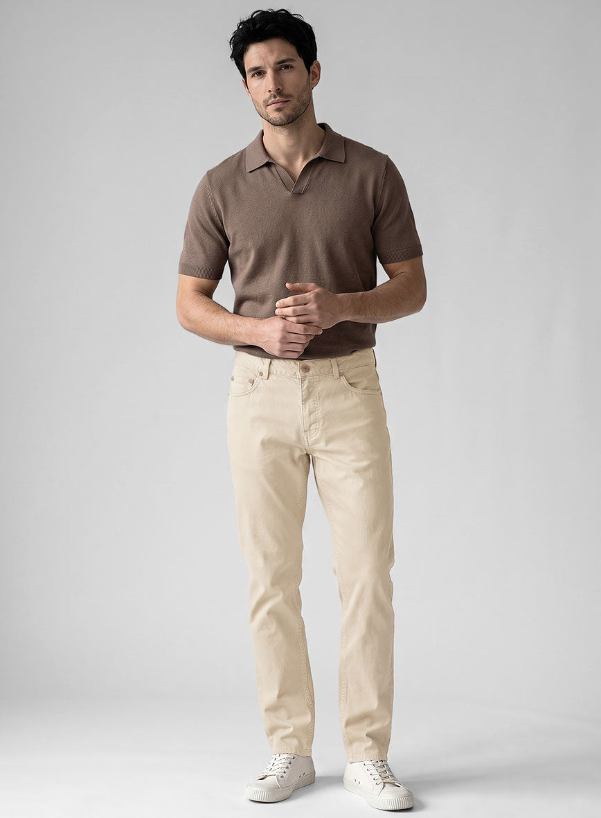 Light Beige Stretch Chino Jeans - StudioSuits