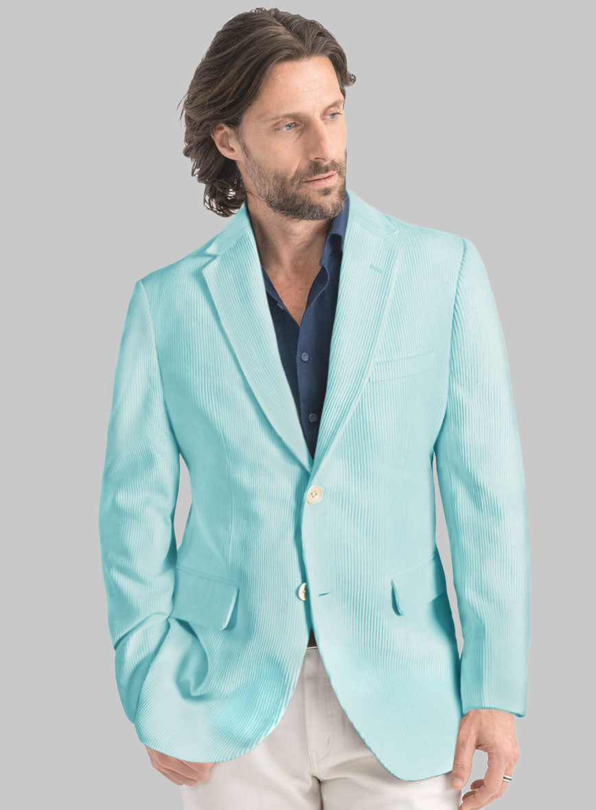 Light Blue Corduroy Jacket - StudioSuits