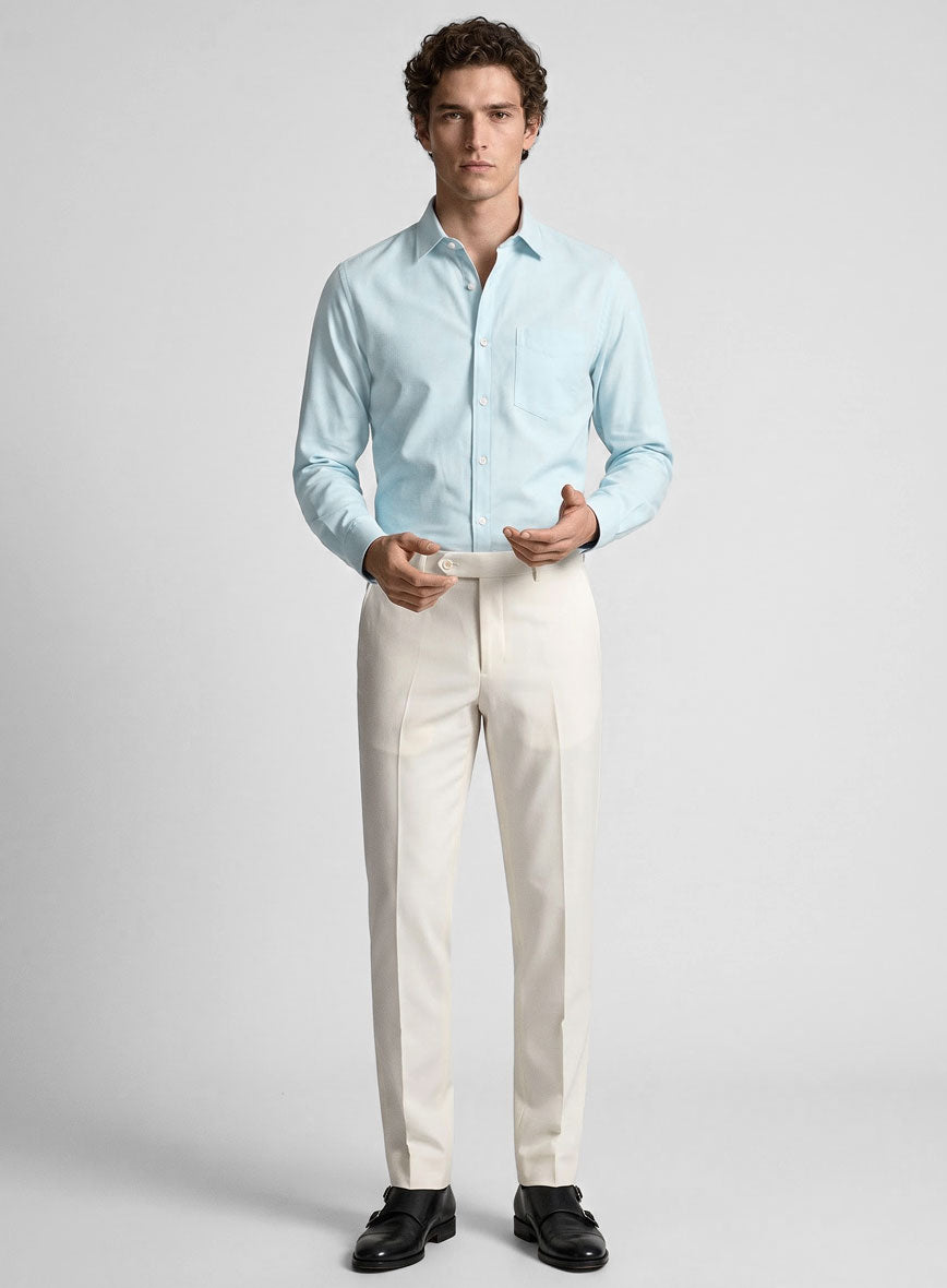 Light Blue Stretch Poplene Shirt - StudioSuits