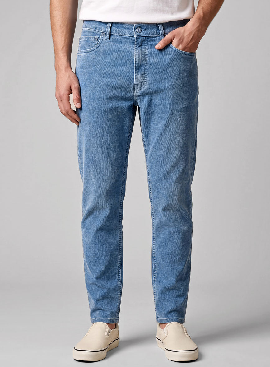 Light Indigo Corduroy Jeans - StudioSuits