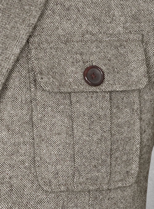 Light Weight Brown Tweed Danish Style Sports Coat - StudioSuits