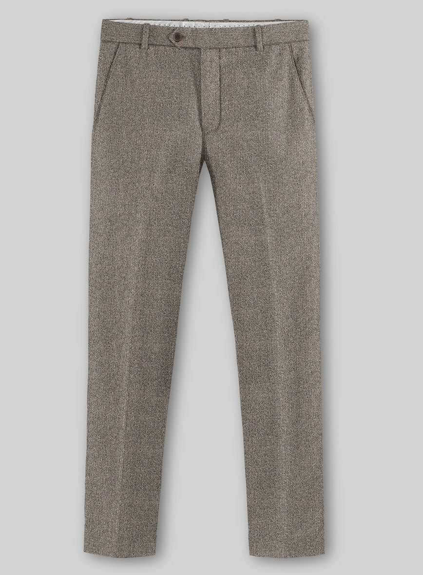 Light Weight Brown Tweed Double Breasted Suit - StudioSuits