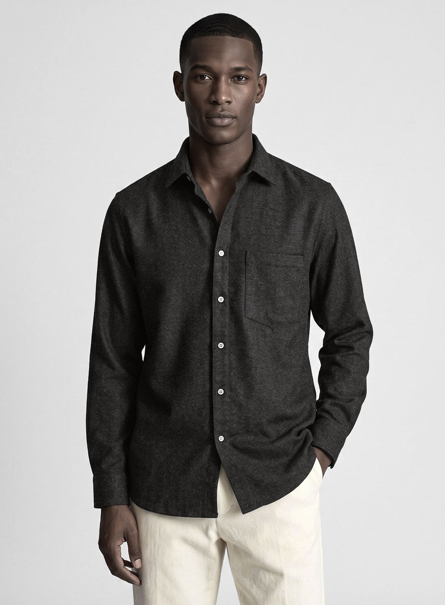 Light Weight Hamburg Charcoal Tweed Shirt - StudioSuits