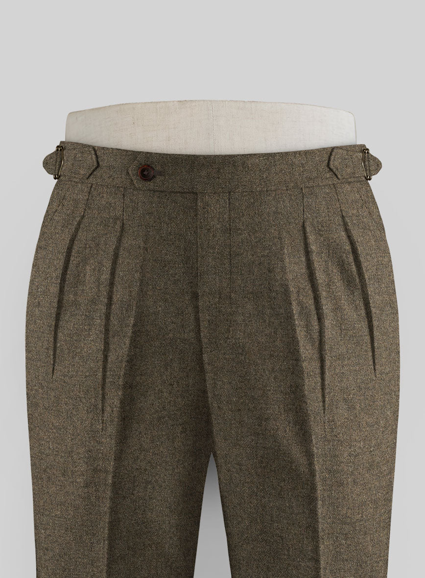 Light Weight Rust Brown Highland Tweed Trousers - StudioSuits