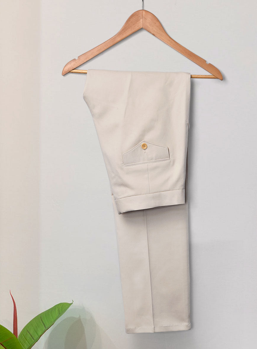 Light Beige Feather Cotton Canvas Stretch Suit II - StudioSuits