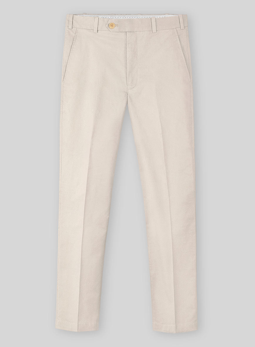 Light Beige Feather Cotton Canvas Stretch Suit - StudioSuits