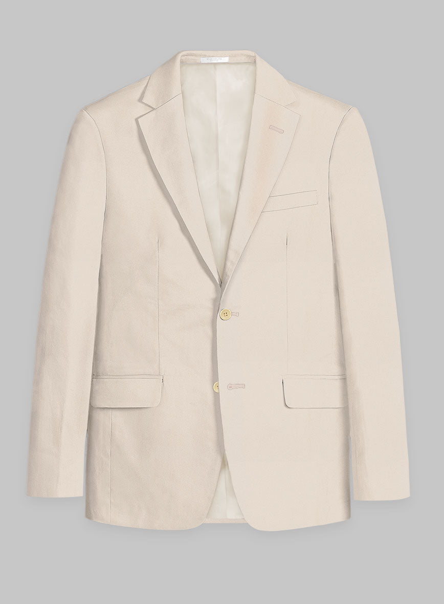 Light Beige Stretch Chino Jacket - StudioSuits