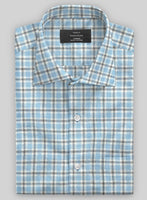 Light Blue Checks Linen Shirt - StudioSuits