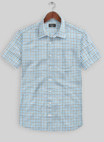 Light Blue Checks Linen Shirt - StudioSuits