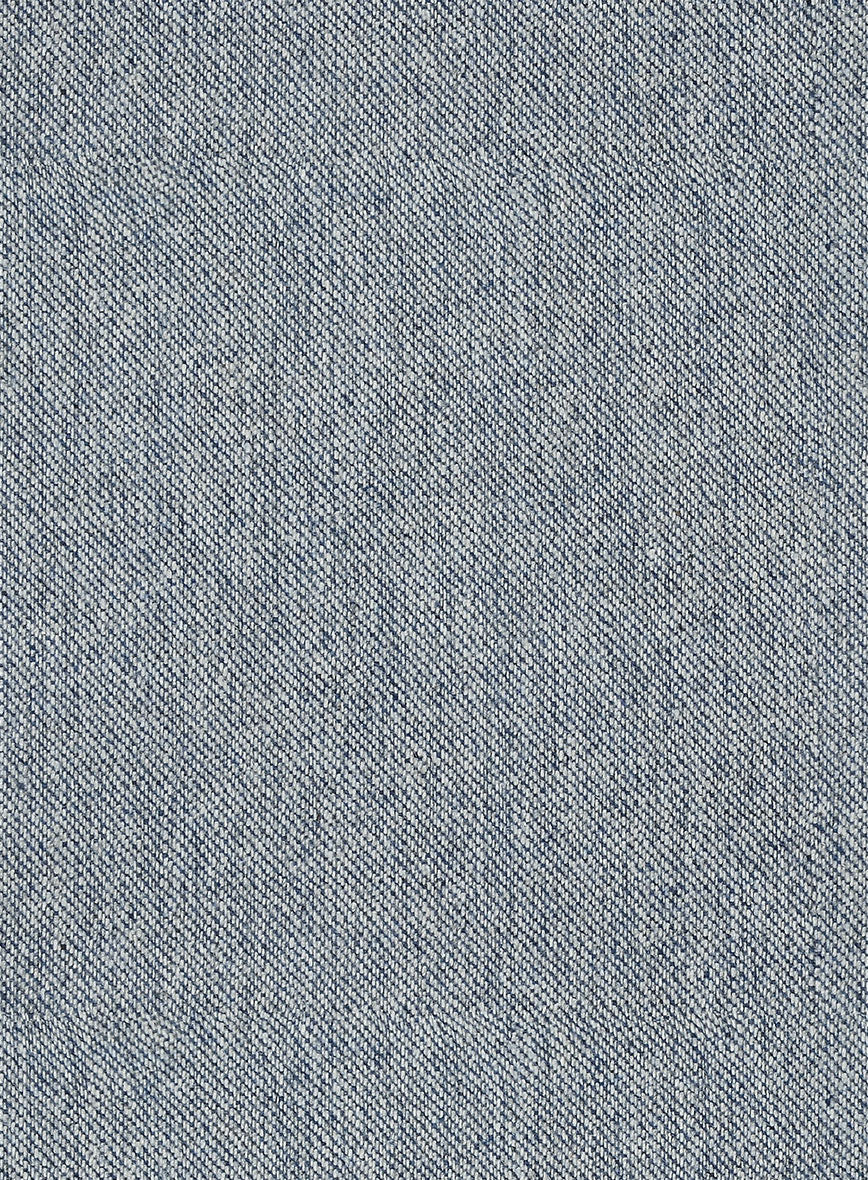 Light Blue Denim Highland Tweed Trousers - StudioSuits