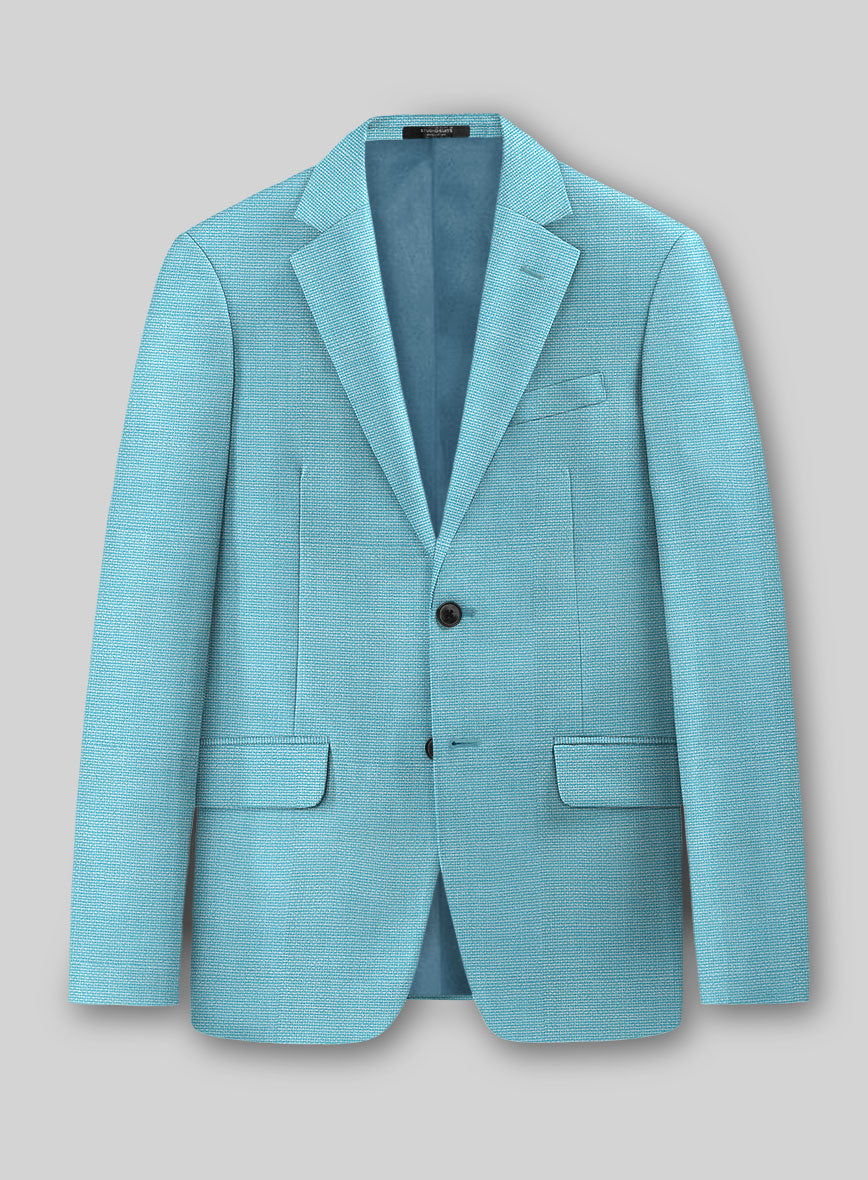 Light Blue Hopsack Jacket - StudioSuits