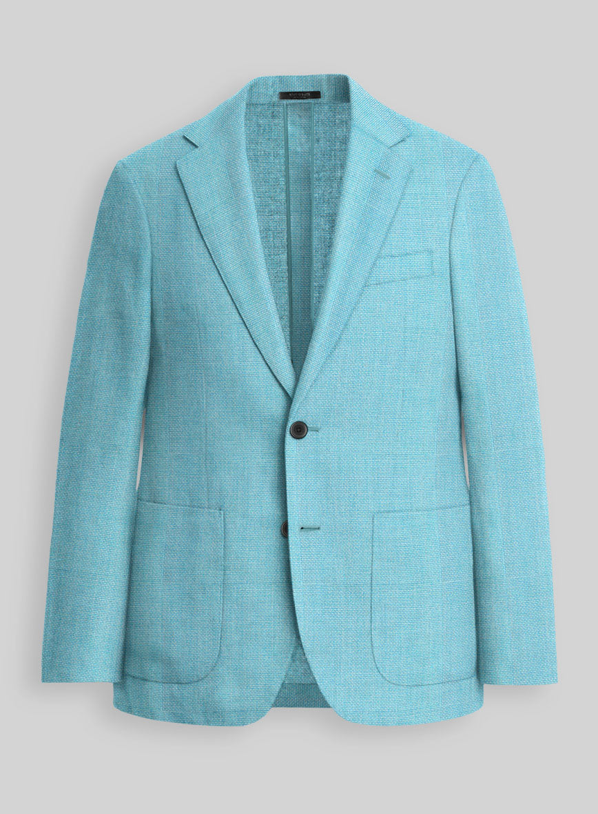 Light Blue Hopsack Unlined Blazer - StudioSuits